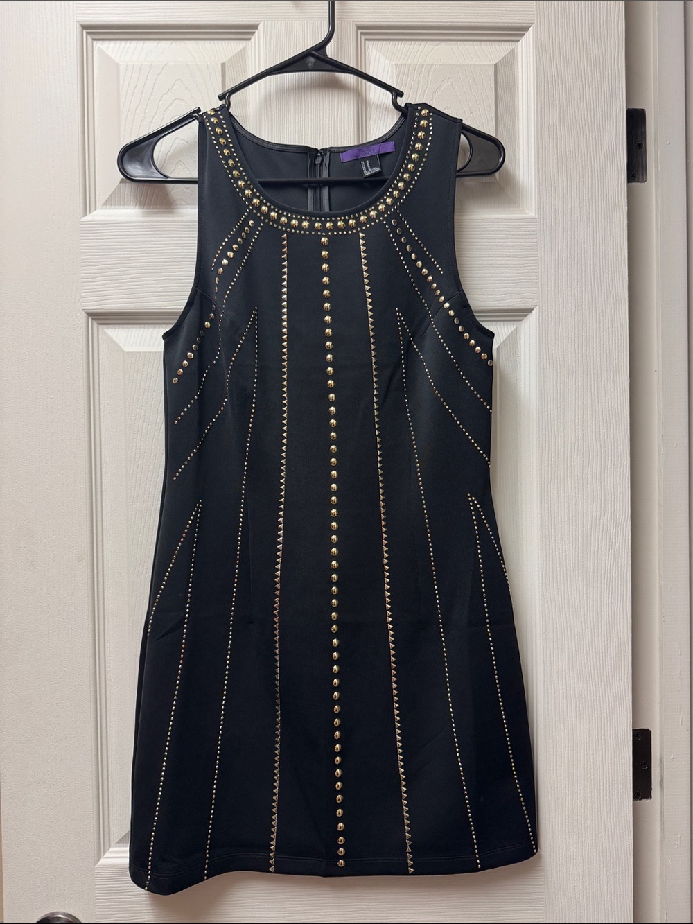 Forever 21 Women Gold Tone Embellishments Sleeveless Mini Dress (Size: M)